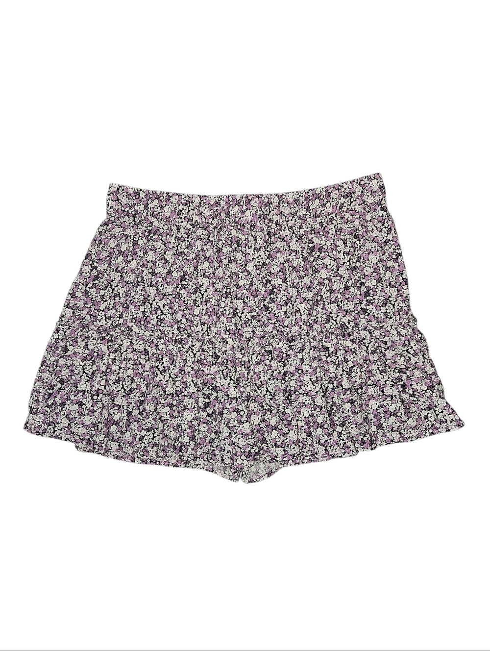 Zara Purple Floral High-Waist Ruffled Skort Size Large